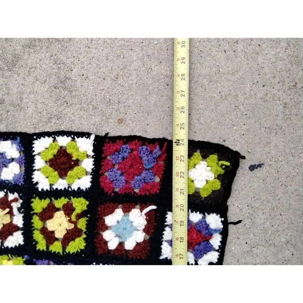 Granny Square Afghan Roseanne Crochet Lap Throw Blanket 64” x 24”
